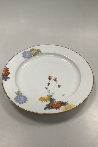 Royal Copenhagen Stel No 93 Hvid Halvblonde m. Blomster og Guldkant Rundt Servingsfad 32,3cm / 12.72 inch