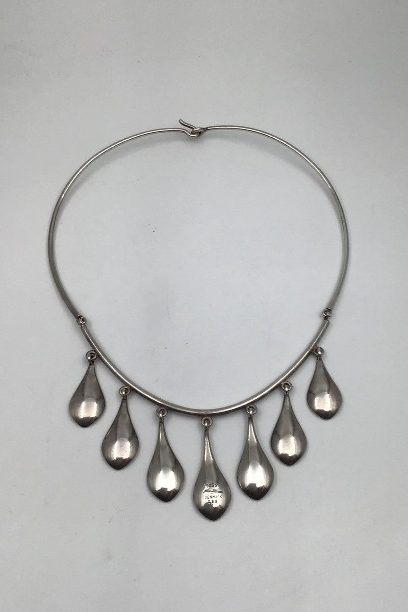 Hans Hansen Sterling Sølv Halskæde No 285 (Forgyldte dråber)