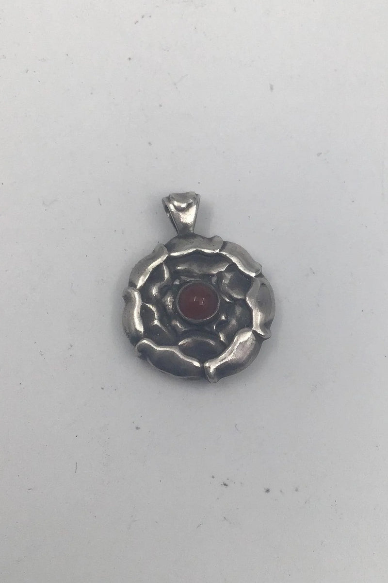 Georg Jensen Sterling Sølv Vedhæng No 238 Månedssmykke G Juli Karneol