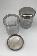 Foreign Glass Jars with Silver Lids (2)