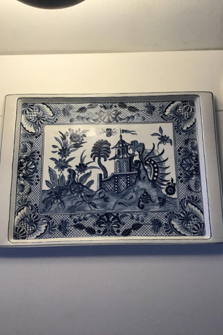 Royal Copenhagen Musselmalet Rektangulær porcelænsbakke/Bakkebord Gerhard Henning