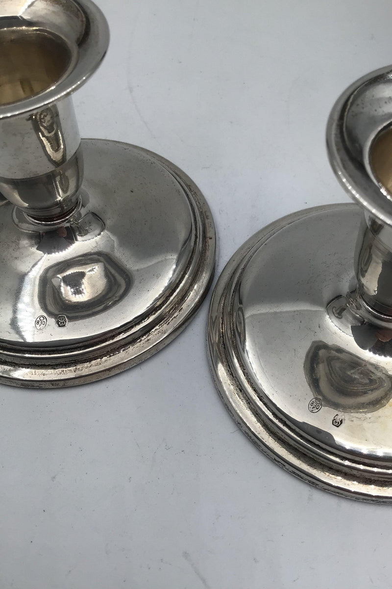 DGS Krone Sølv Lysestager (Par)