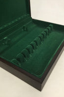 Dark wood flatware box with slots for flatware for 6 people/44 pieces