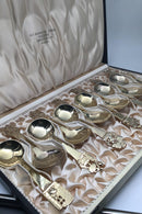 H.C. Andersen Eventyr Sølv Forgyldt Barneskeer/Suppeskeer Sæt (12)