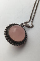 Georg Jensen纯银吊坠，编号9C（玫瑰石英）。