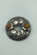 Georg Jensen Sterling Sølv (Jubilæums) Broche No. 42 (Rav)