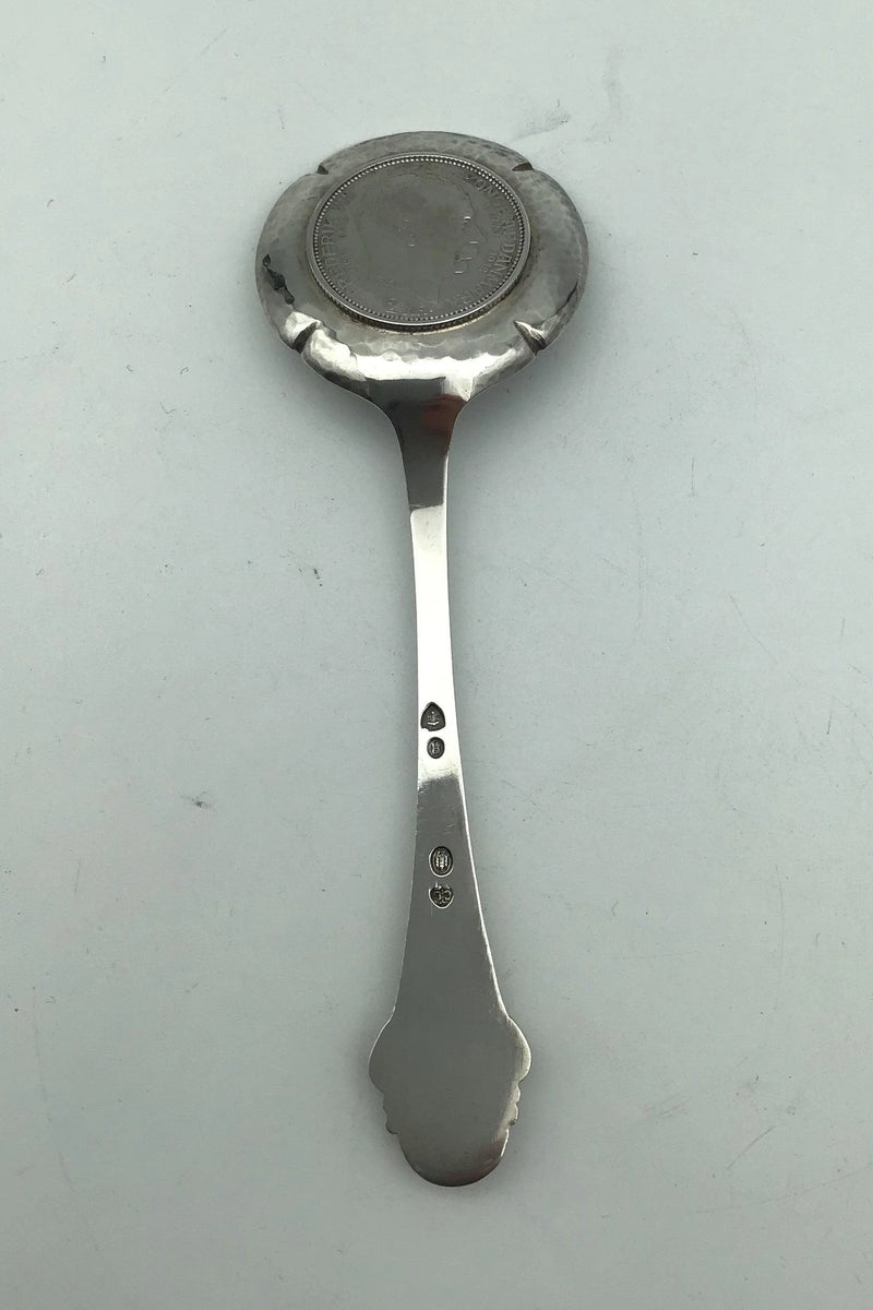 Dansk Arbejde (DTA) Sølv Serveringsspade med Rav og Mønt