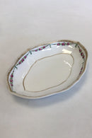 皇家哥本哈根套装第478号玫瑰花环金质小椭圆碗编号9025