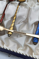 Egon Lauridsen (ELa) Sterling Silber/Edelstein Mokassin Löffel Vergoldet(6)