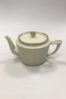 Royal Copenhagen Smooth Cream-colored Pattern with gold edge Teapot No 9534