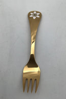 Georg Jensen Årsgaffel 1993 Forgyldt Sterling Sølv med emalje.