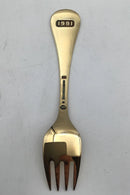 Georg Jensen Årsgaffel 1991 Forgyldt Sterling Sølv med emalje.