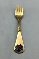 Georg Jensen Årsgaffel 1992 Forgyldt Sterling Sølv med emalje.