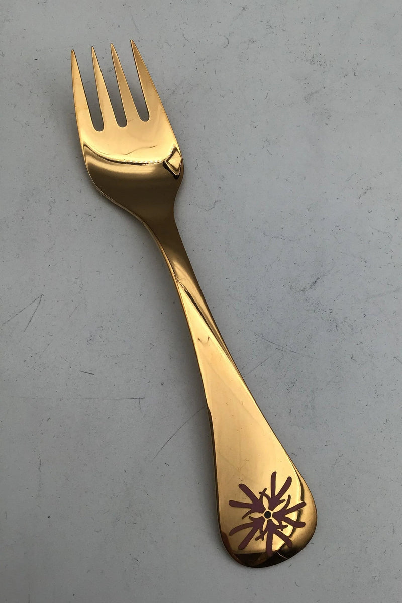 Georg Jensen Årsgaffel 1988 Forgyldt Sterling Sølv med emalje