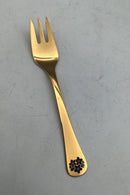 Georg Jensen Årskagegaffel 1992 Forgyldt Sterling Sølv med emalje.