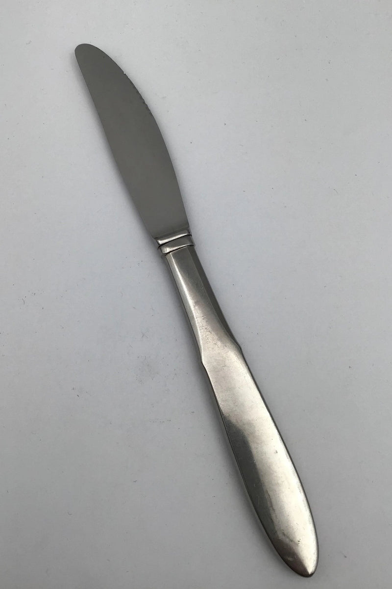 Georg Jensen Stainless Mitra, Mat Spisekniv langt skaft, kort blad, med skær