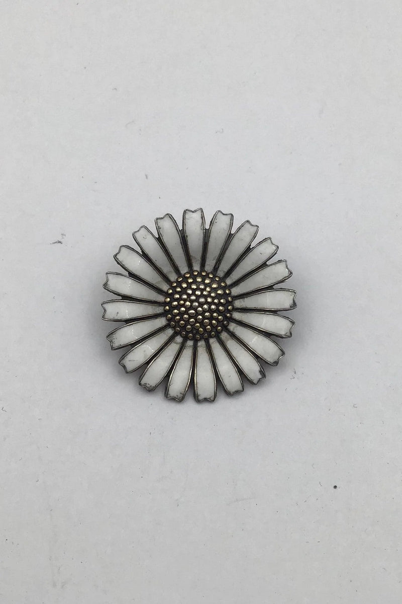Anton Michelsen Forgyldt Sterling Sølv Marguerit Broche