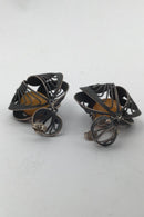 Filigrane Silberohrstecker mit Bernstein