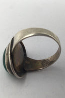 Niels Erik From Sterling Sølv Ring Grøn Agat