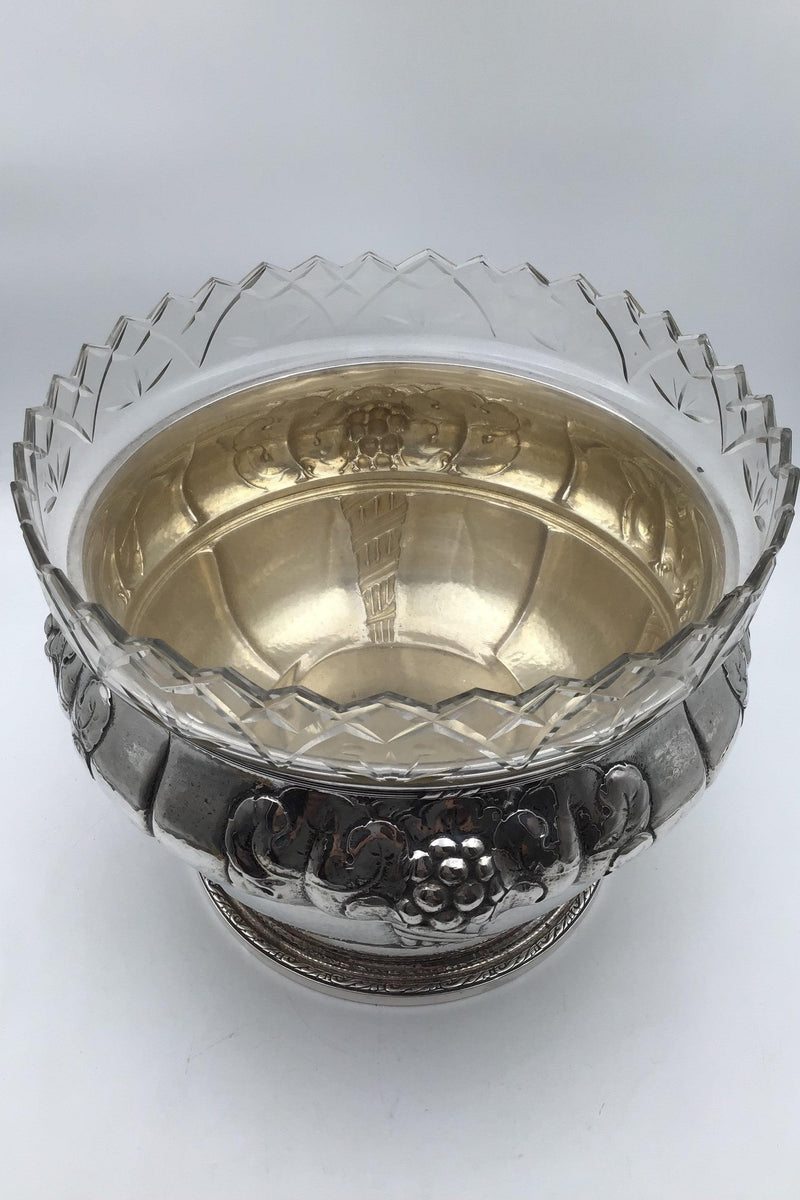 Dansk Sølv Frugtskål med glasindsats (1921)