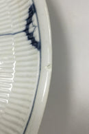 Meissen Stort riflet fad med blå dekoration