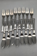 Cohr Sølv/Stål Dobbeltriflet Fiskebestik Sæt (16 dele)