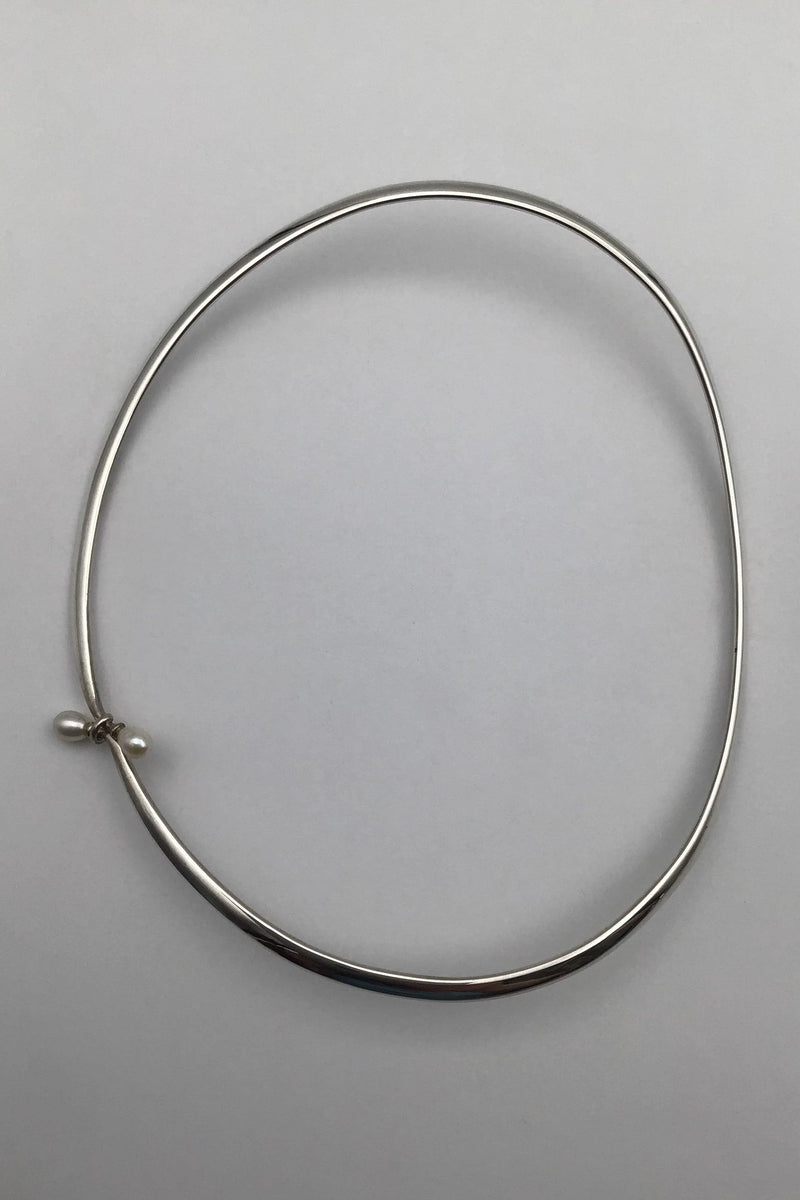 Georg Jensen Sterling Sølv Halsring No. 296 m Perler Torun