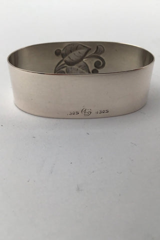 Dänischer Silber Serviettenring (Blattmotiv)