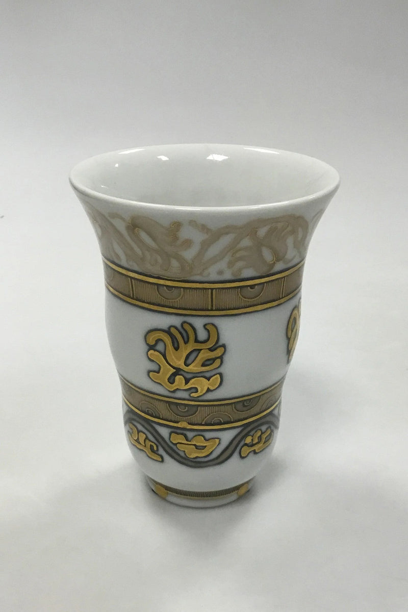 Bing og Grøndahl Unika Art Nouveau vase med gulddekoration