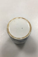 Gammel Blåmalet Thedåse med skruelåg af metal