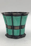 Anton Michelsen Sterling Sølv  Margrethebæger Grøn Emalje