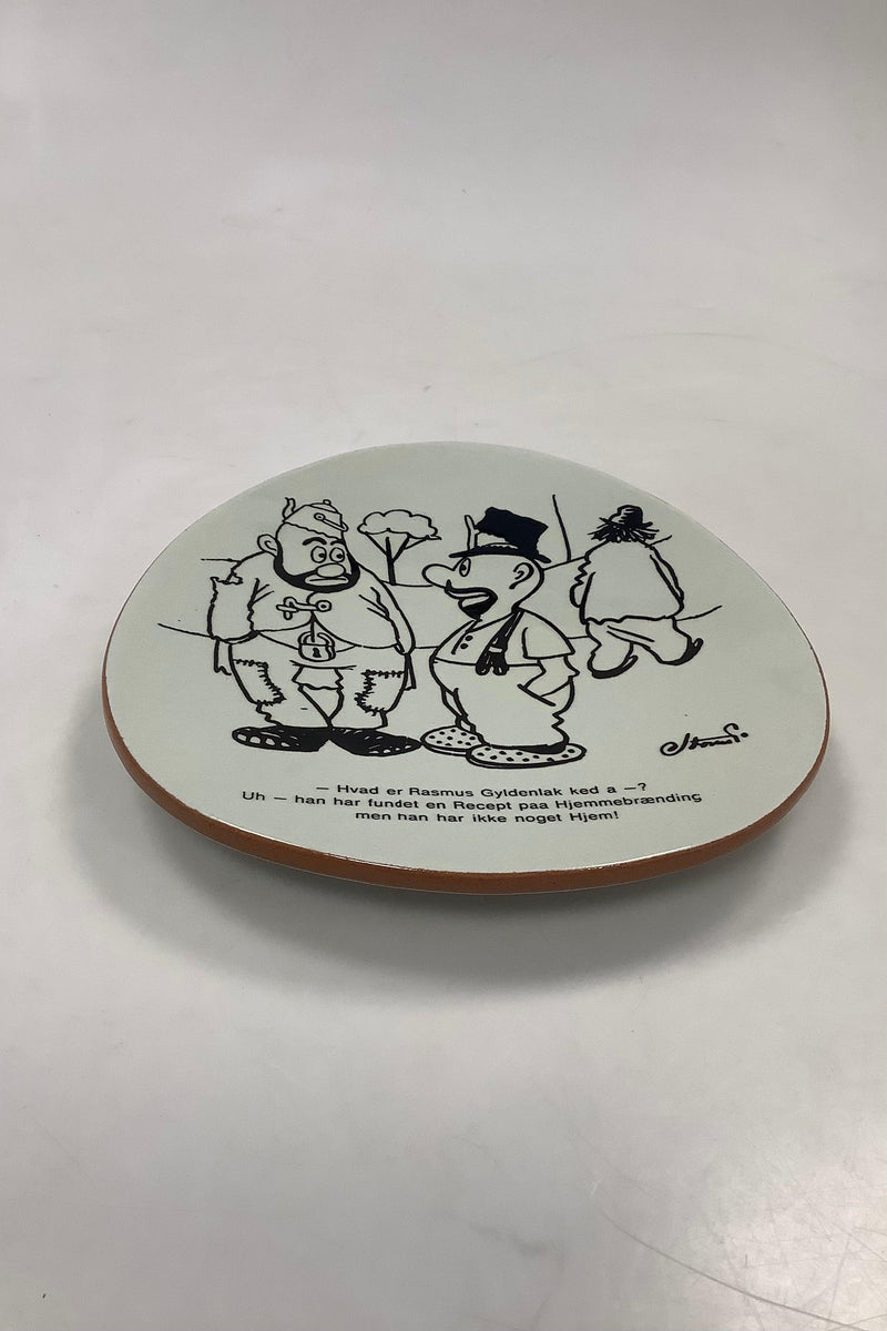 Knabstrup Platte med Storm P. Motiv og Vers