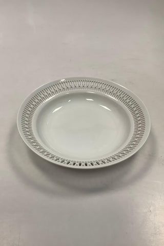 Bing og Grøndahl Haga Hvid Gennembrudt Kant Dybtallerken No 323