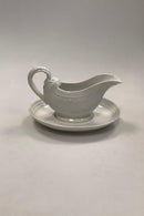 Royal Copenhagen White Flora Danica Pearl Pattern  Gravy Bowl No 3556 Measures 23 cm x 15 cm (9 1/16" x 5 29/32") Marked as second sorting