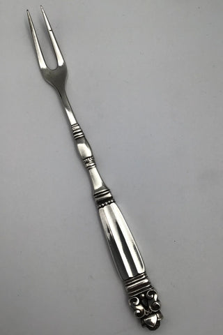 Georg Jensen Sterling Silver Acorn Meat Fork full silver No. 142