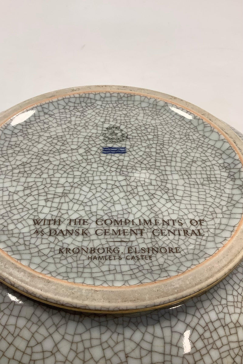 Royal Copenhagen Krakele i Grøn med motiv af Kronborg for Dansk Cement Central