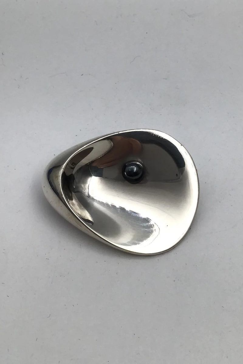 Georg Jensen Sterling Sølv Broche No. 328 Hæmatit