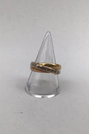 Tre tonet 18K Guld Ring med Brillanter (7 x 0,02)