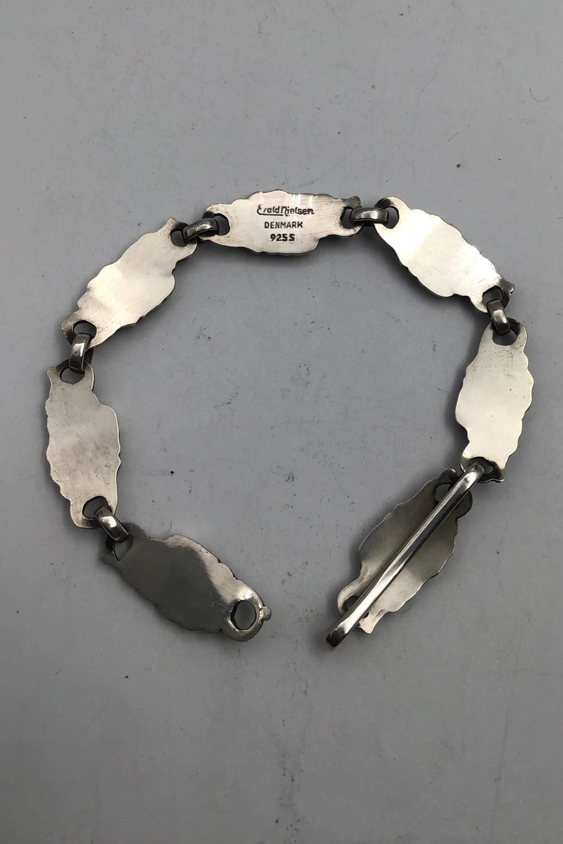 Evald Nielsen Sterling Sølv Armlænke (Agern)