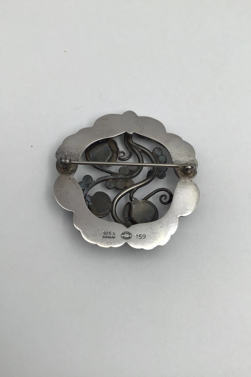 Georg Jensen Sterling Sølv Broche No. 159 Månesten