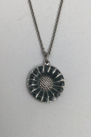 Georg Jensen Sterling Sølv Marguerit Vedhæng Olivengrøn