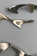 Bent Knudsen Sterling Silver Shark Fin Necklace (14 Links)