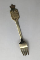 Anton Michelsen Mindegaffel &nbsp;Forgyldt Sterling Sølv 1949