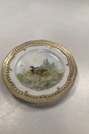 Royal Copenhagen Flora Danica Fugle Frokosttallerken No 20/3554 med gennembrudt kant.