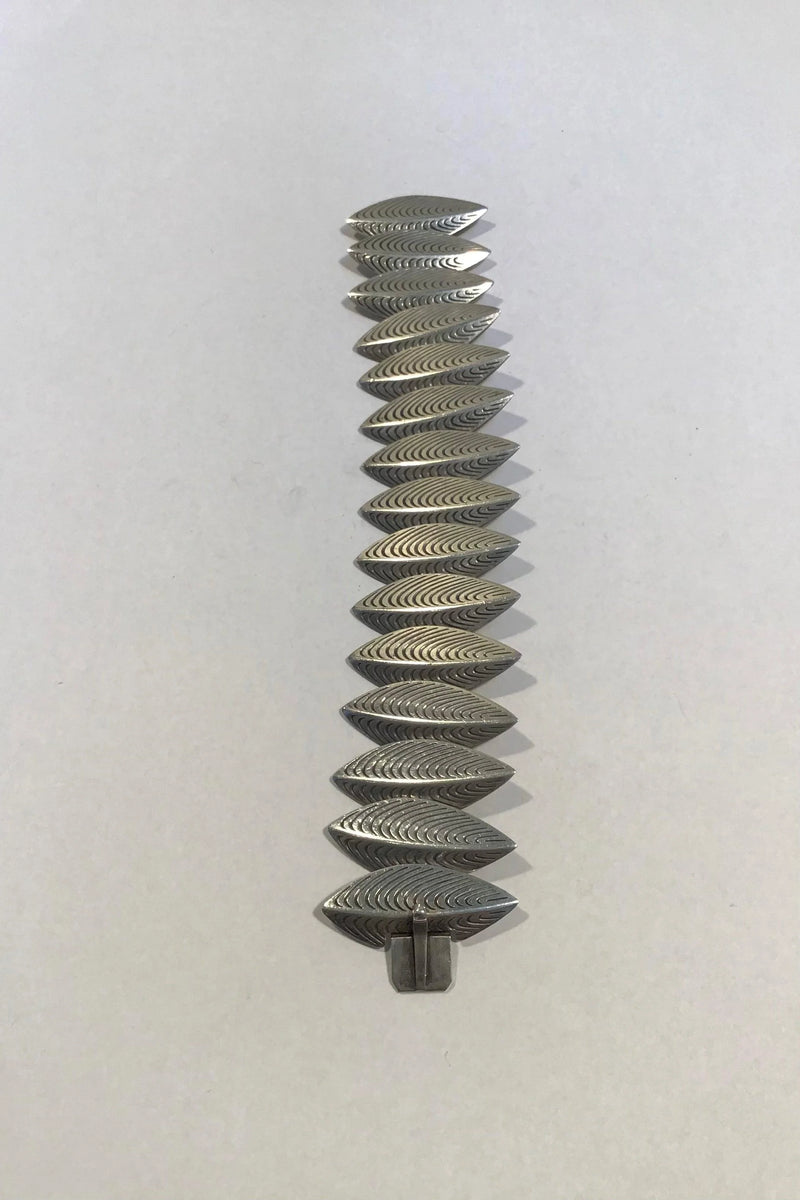 Anton Michelsen Sterling Sølv Bladformet led Armbånd