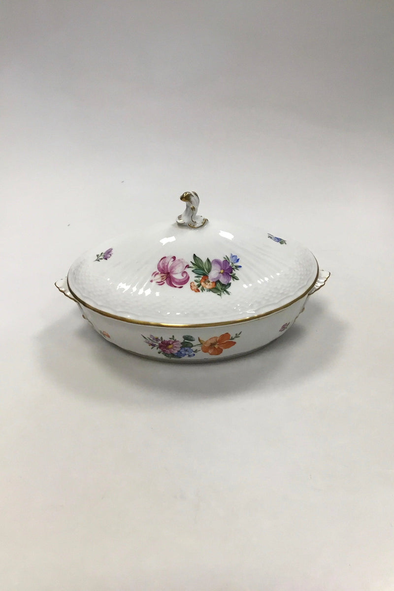 Royal Copenhagen Saxon Flower Light Oval low bowl No 1702