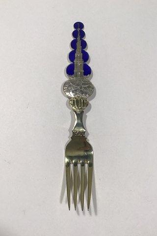 A. Michelsen 1927 Julegaffel Forgyldt Sterling Sølv med Emalje