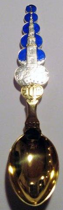 A. Michelsen 1927 Juleske Forgyldt Sterling Sølv med Emalje