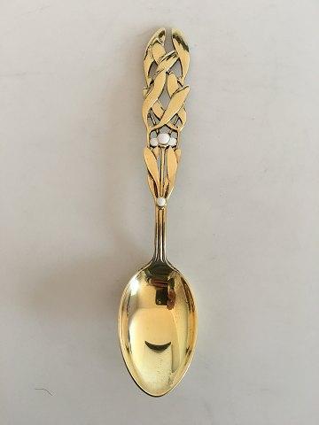 A. Michelsen 1941 Weihnachtslöffel Vergoldetes Sterlingsilber mit Emaille