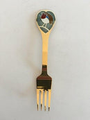 A. Michelsen Christmas Fork 1981 Gilded Sterling Silver with Enamel